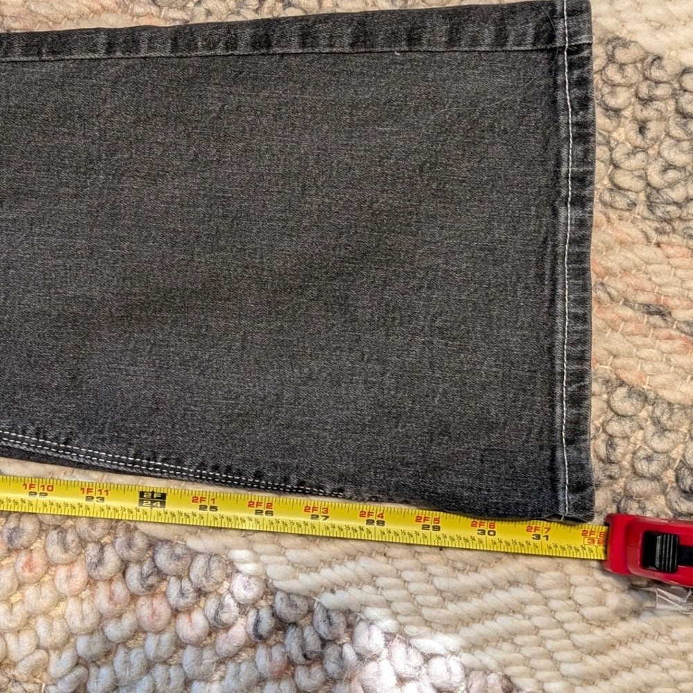 PacSun Charcoal Gray Side Zip Flare Jeans Contrast Stitch size 25x32 Retro Y2k - Picture 8 of 10